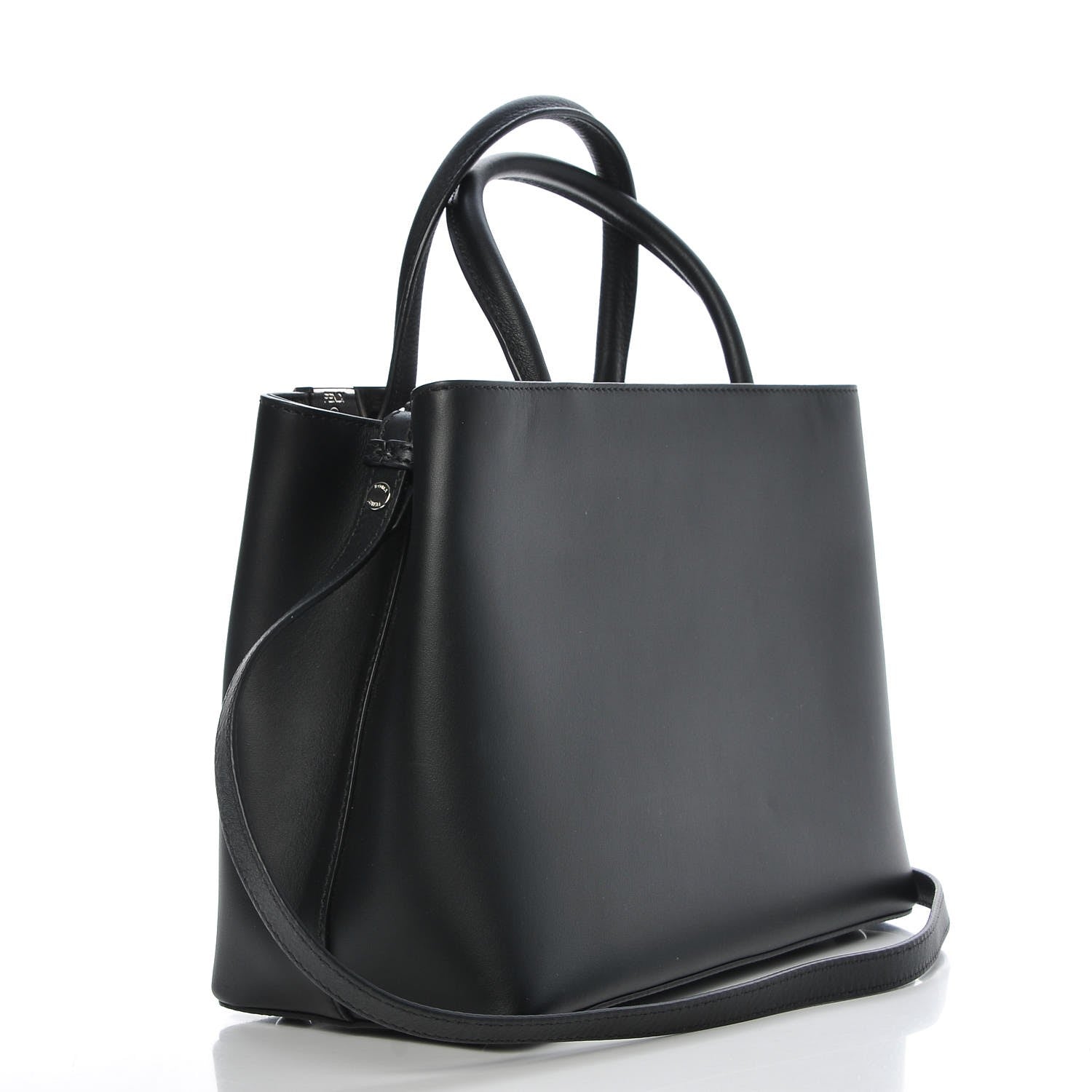 Fendi Vitello Baltico Dolce Studded Petite 2Jours Tote Black Multicolor 3 of 7