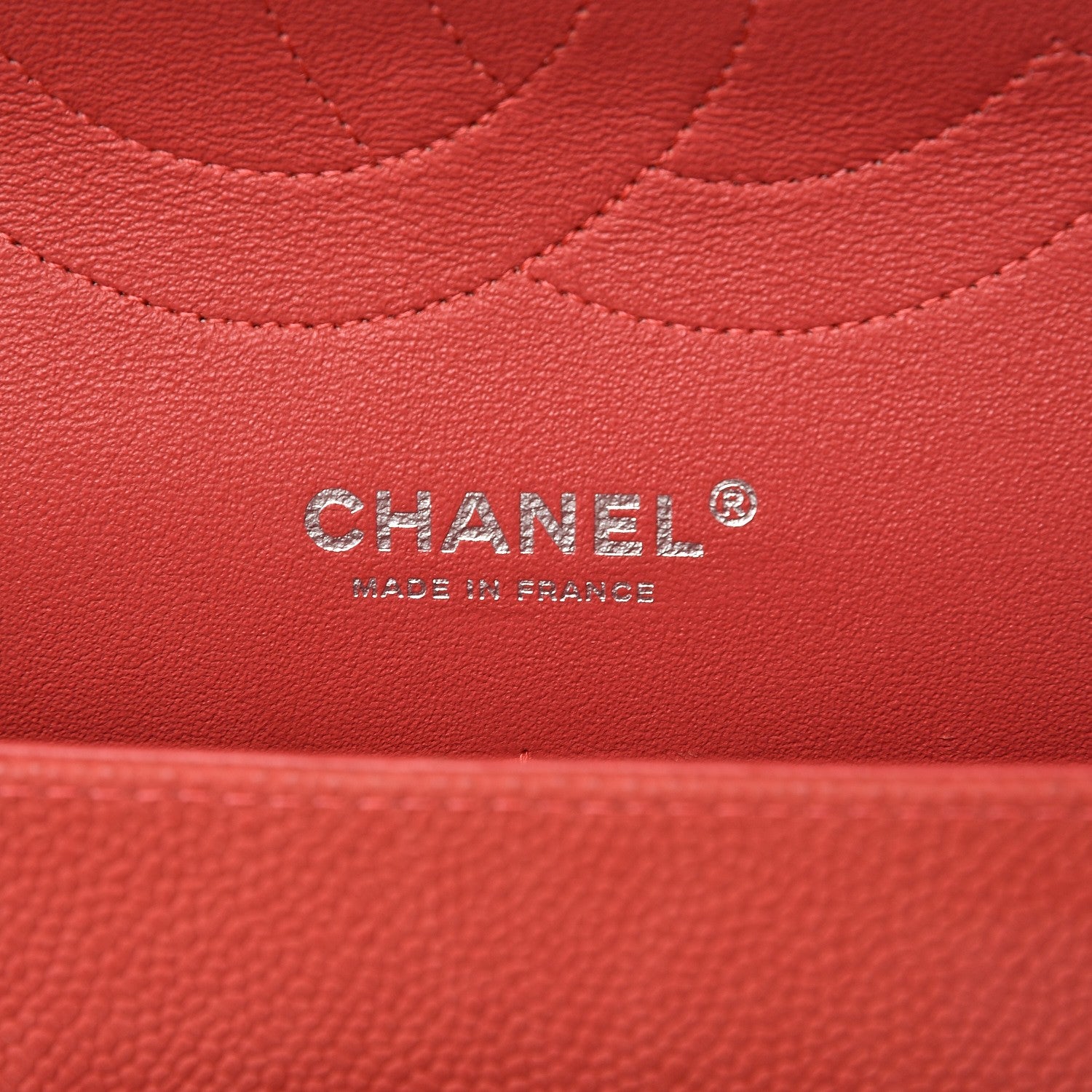 Chanel Iridescent Caviar Quilted Jumbo Double Flap Coral 7 of 17