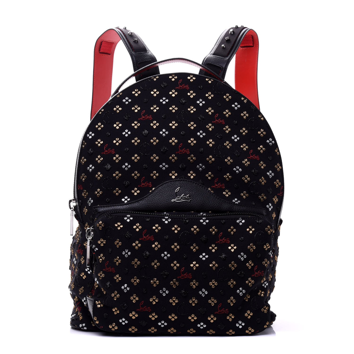 Christian Louboutin Jacquard Canvas Backloubi Backpack Black 1 of 10