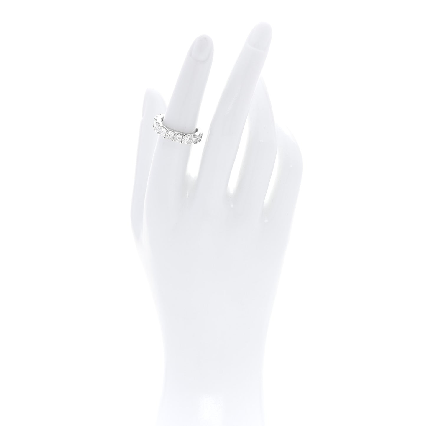 Platinum Diamond 3.00ct Princess Cut Half Eternity Band Ring 53 6.25