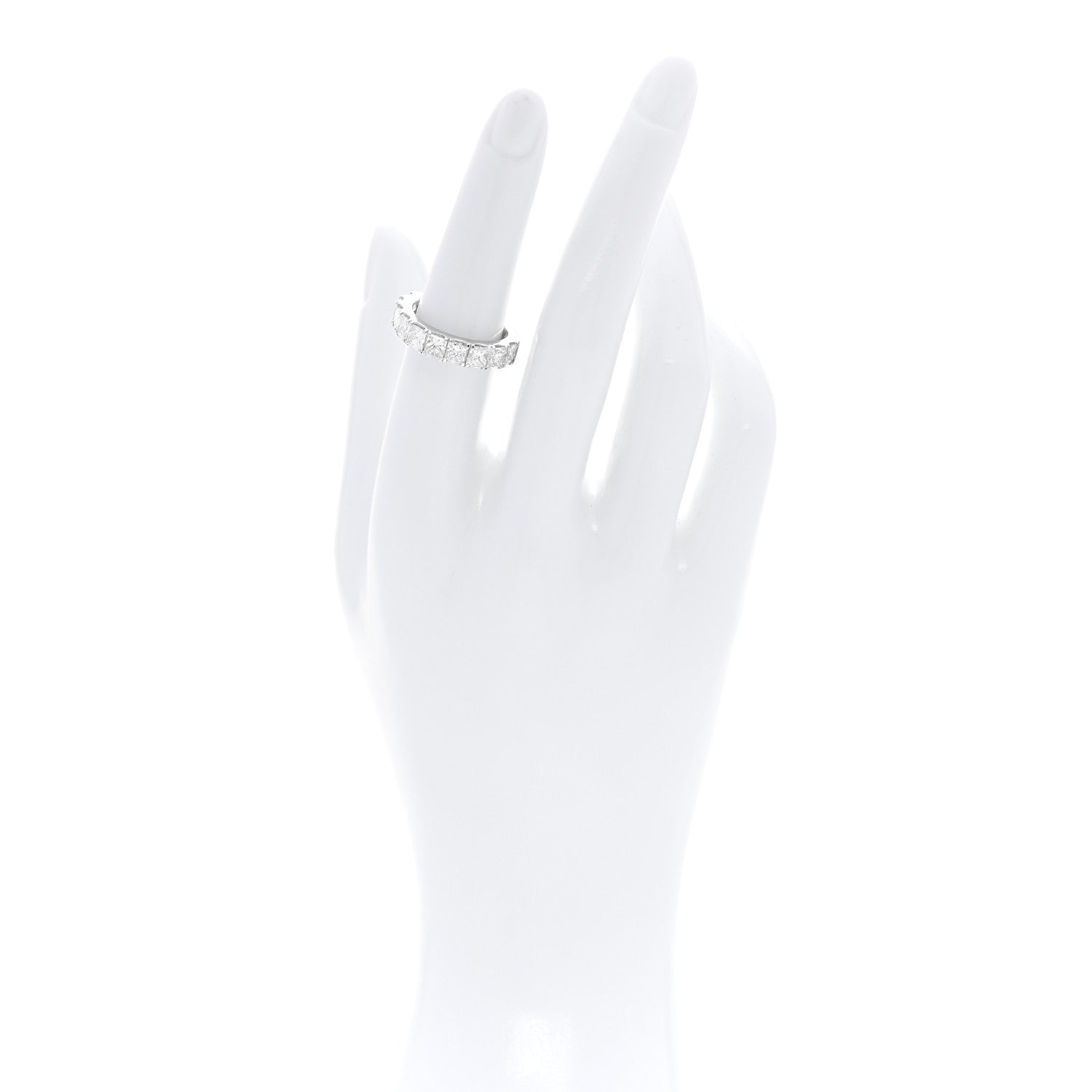 Parker & West by FASHIONPHILE Platinum Diamond 3.00ct Princess Cut Half Eternity Band Ring 53 6.25 2 of 4