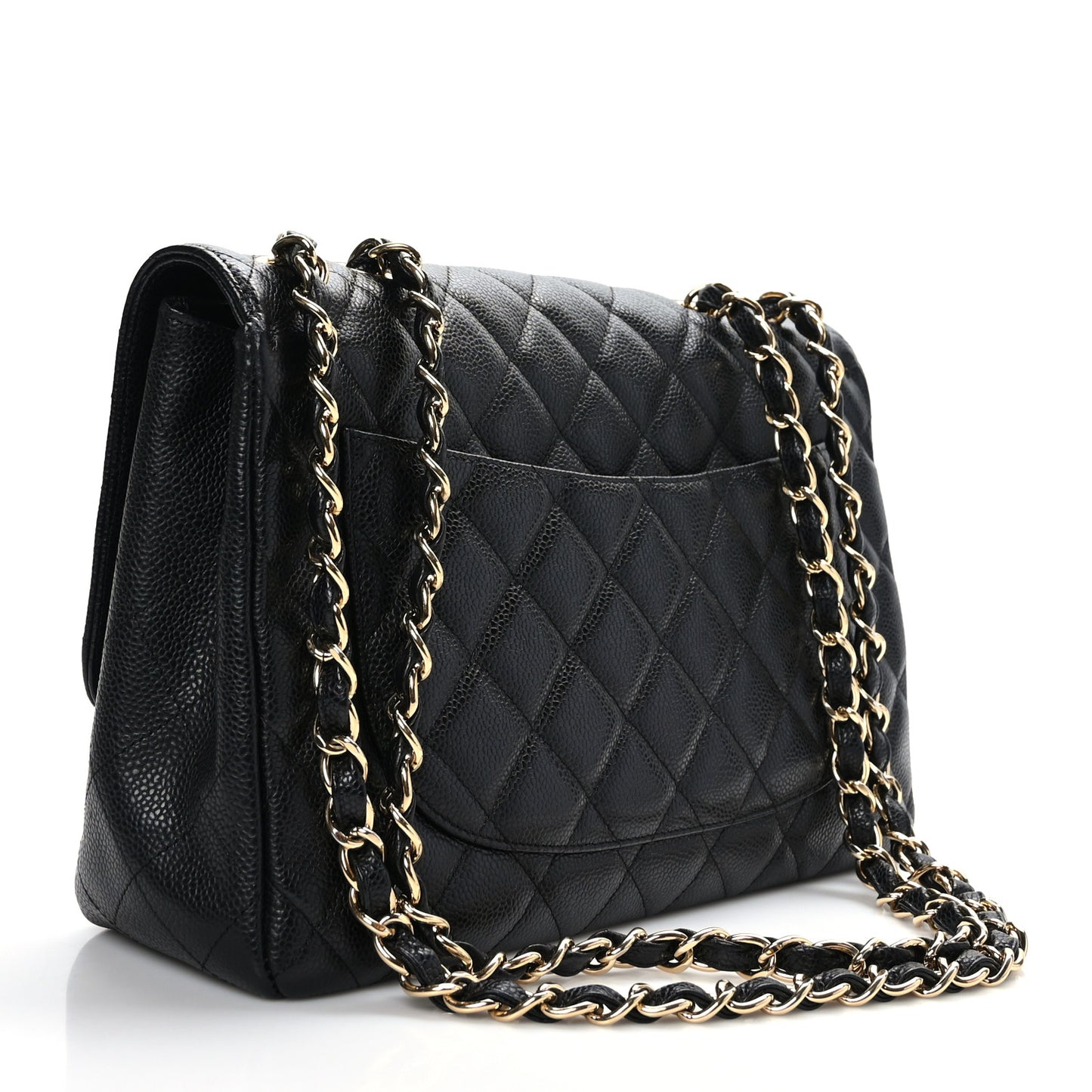Caviar Quilted Jumbo Single Flap Black