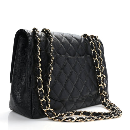Chanel Caviar Quilted Jumbo Single Flap Black 3 of 9