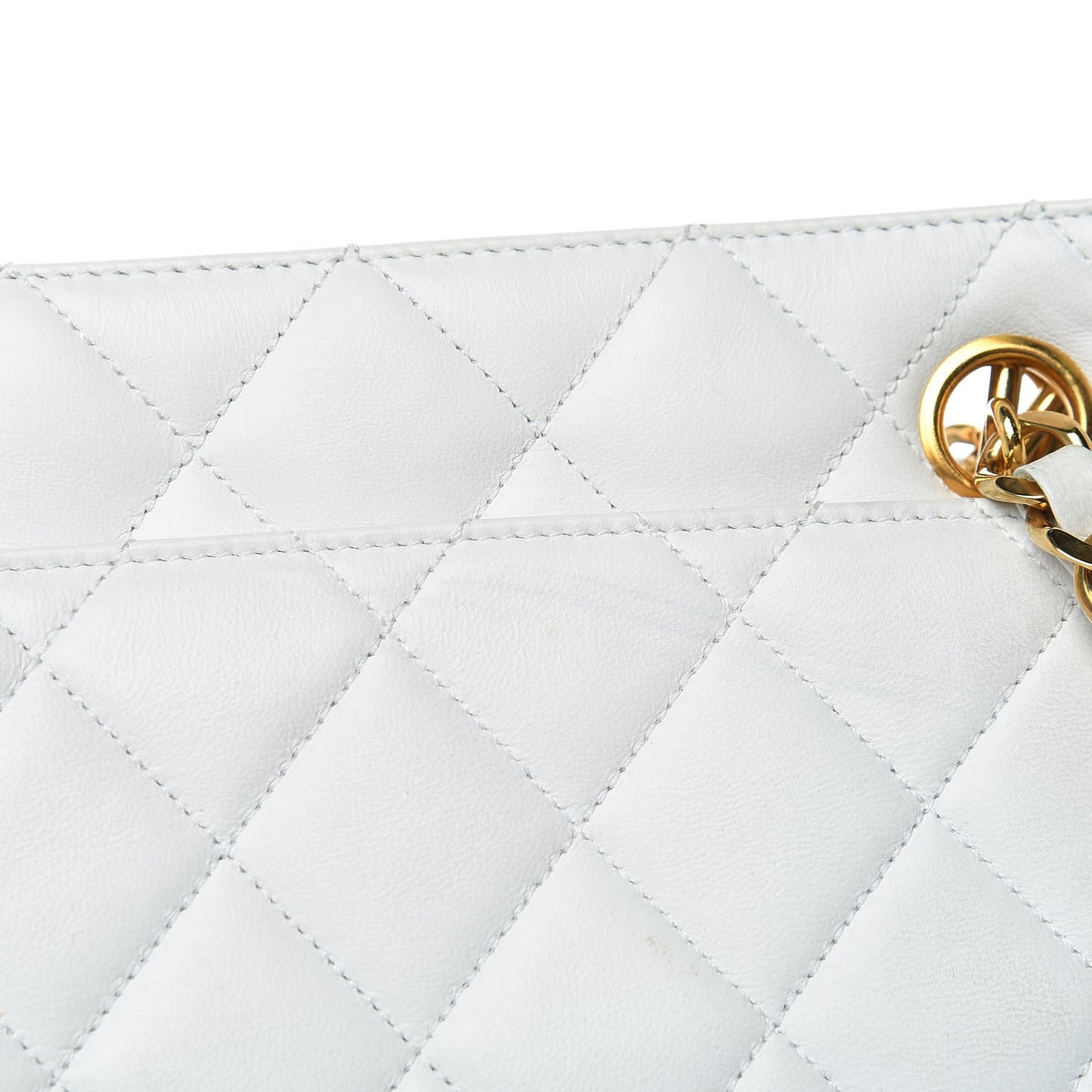 Lambskin Quilted Shoulder Bag White