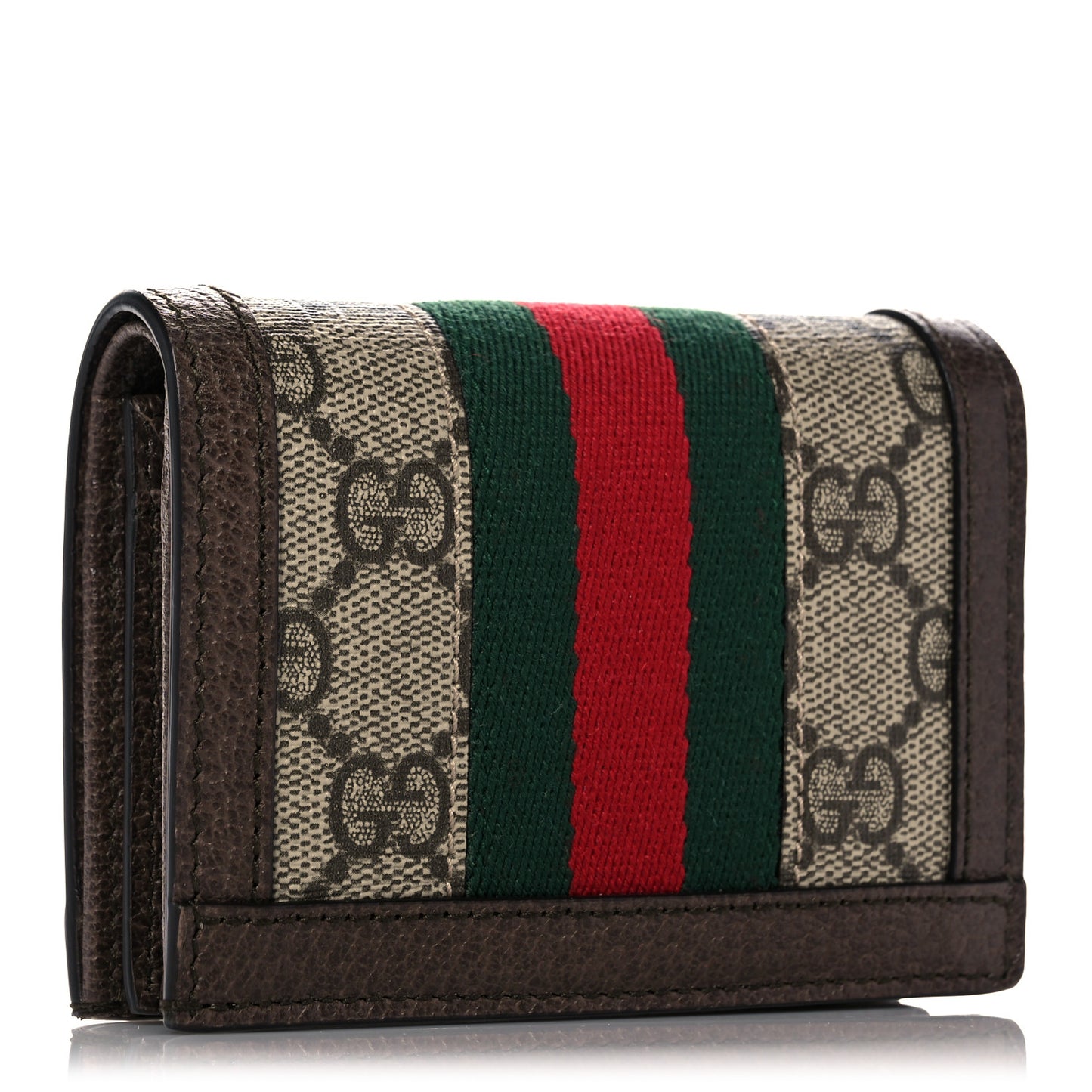 GG Supreme Monogram Web Ophidia Card Case Beige New Acero