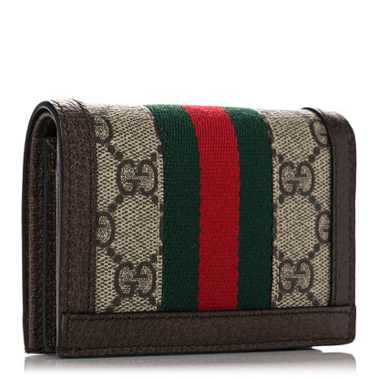 Gucci GG Supreme Monogram Web Ophidia Card Case Beige New Acero 2 of 7