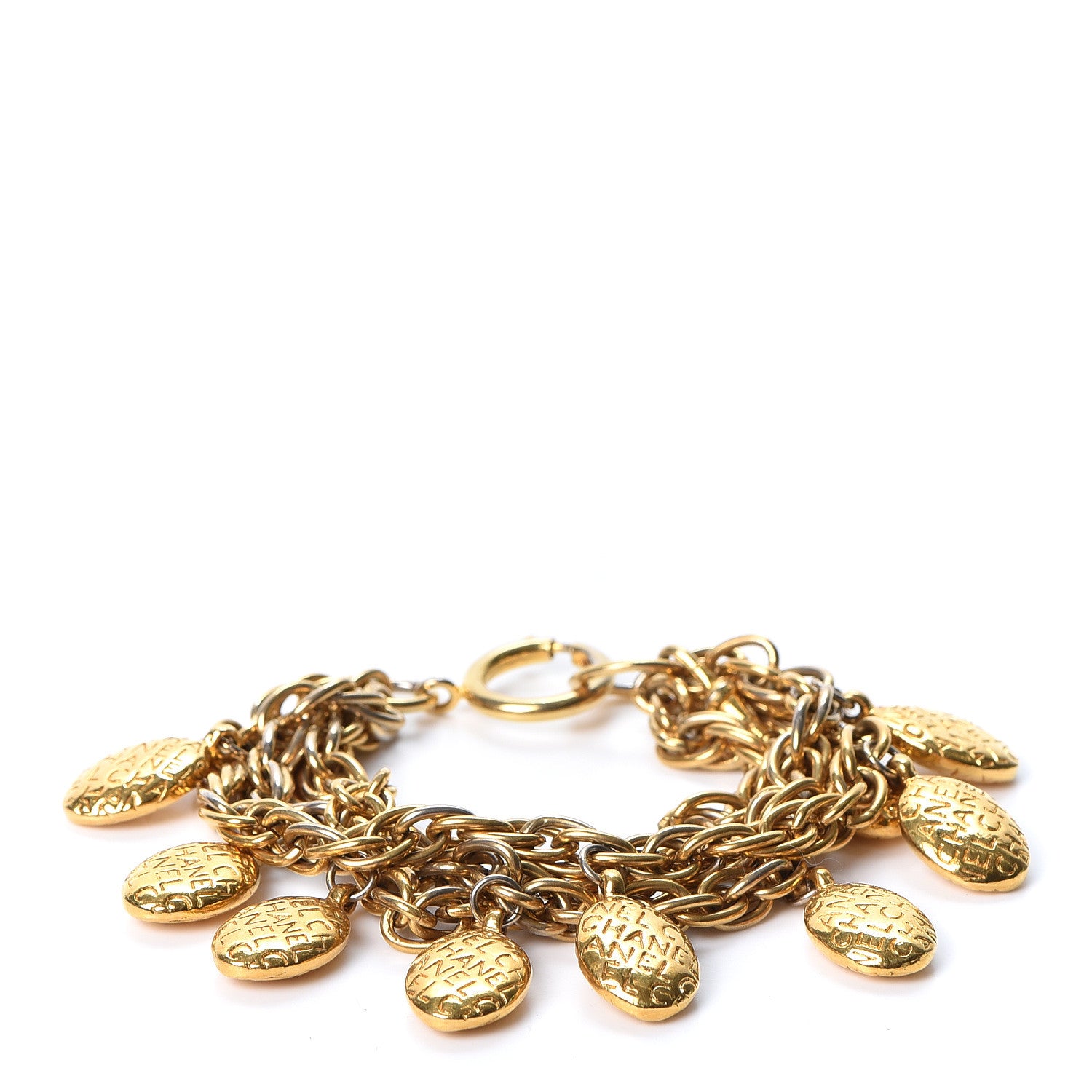 Chanel Medallion Logo Charm Bracelet Gold 1 of 5
