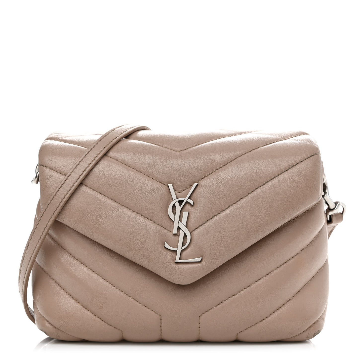 Calfskin Y Quilted Monogram Toy Loulou Crossbody Bag Dark Beige