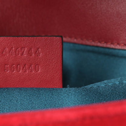 Gucci Velvet Matelasse Mini GG Marmont Shoulder Bag Hibiscus Red 7 of 13