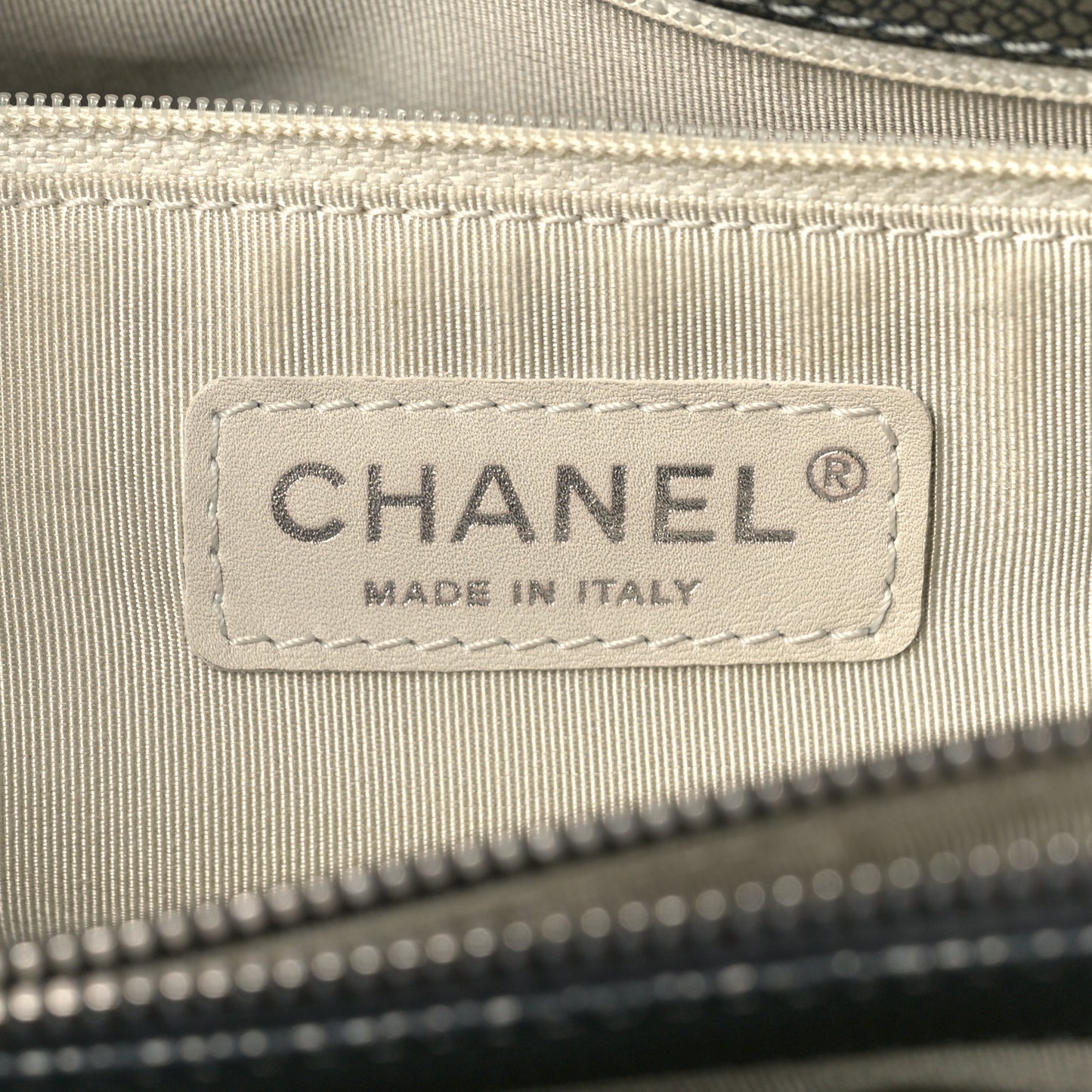 Metallic Caviar Quilted Grand Shopping Tote GST Dark Silver