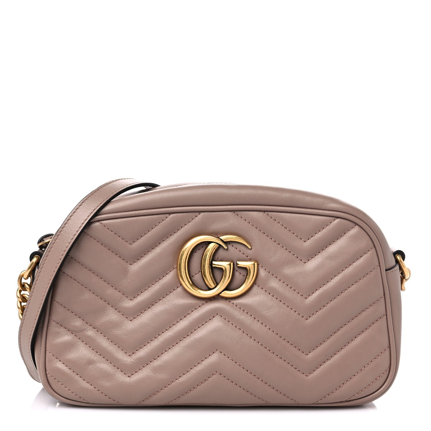 Calfskin Matelasse Small GG Marmont Chain Shoulder Bag Porcelain Rose