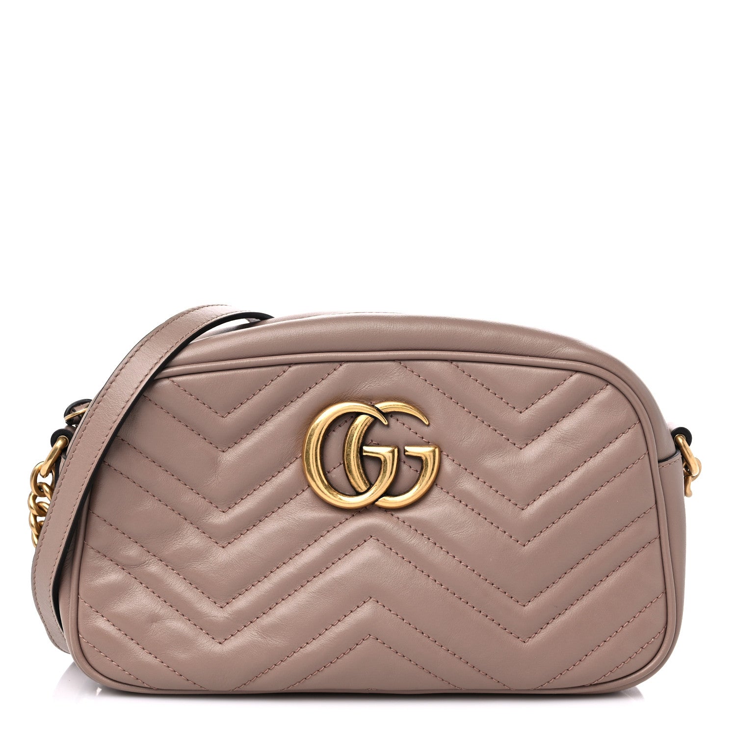 Gucci Calfskin Matelasse Small GG Marmont Chain Shoulder Bag Porcelain Rose 1 of 15