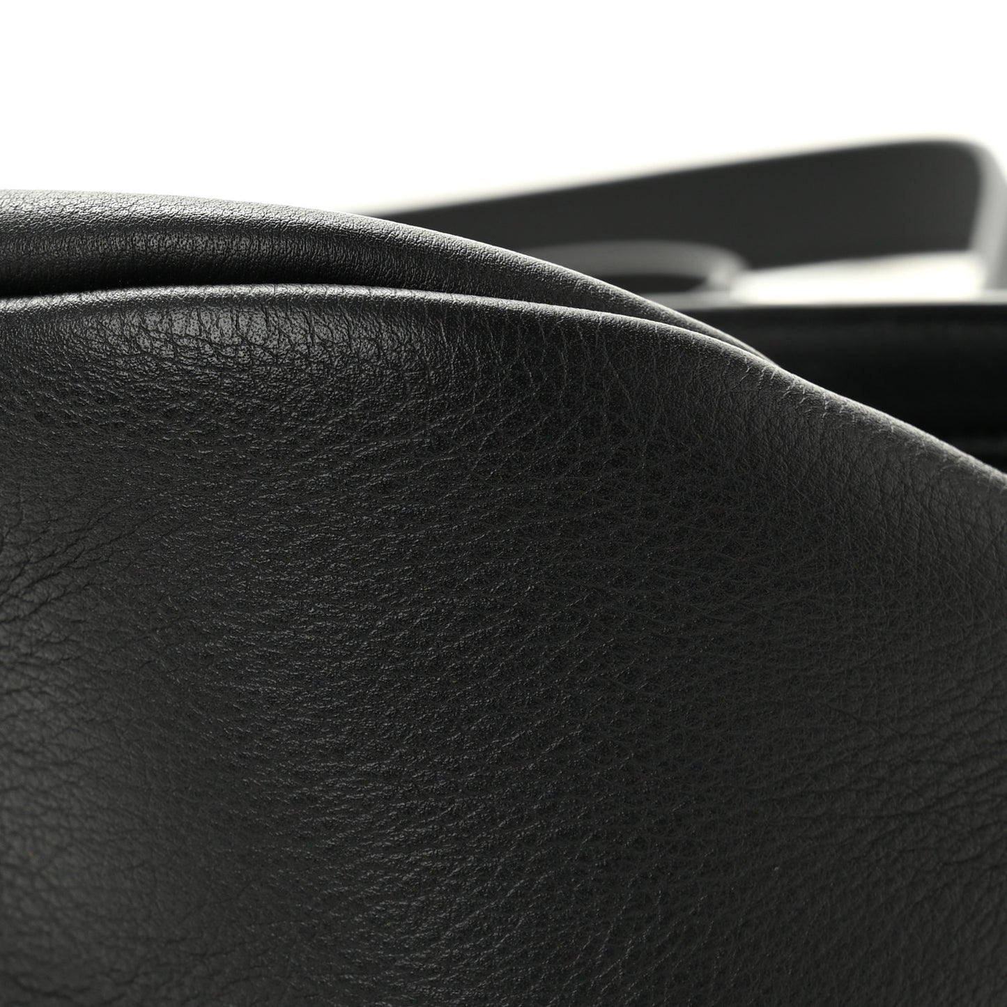 Grained Calfskin Small Slouchy Banana Bag Black