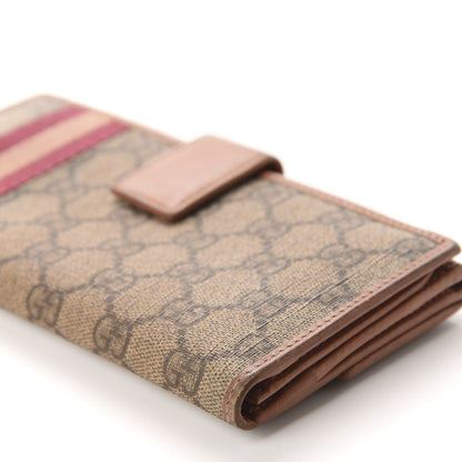 Gucci GG Supreme Monogram Web Continental Wallet Pink 7 of 11
