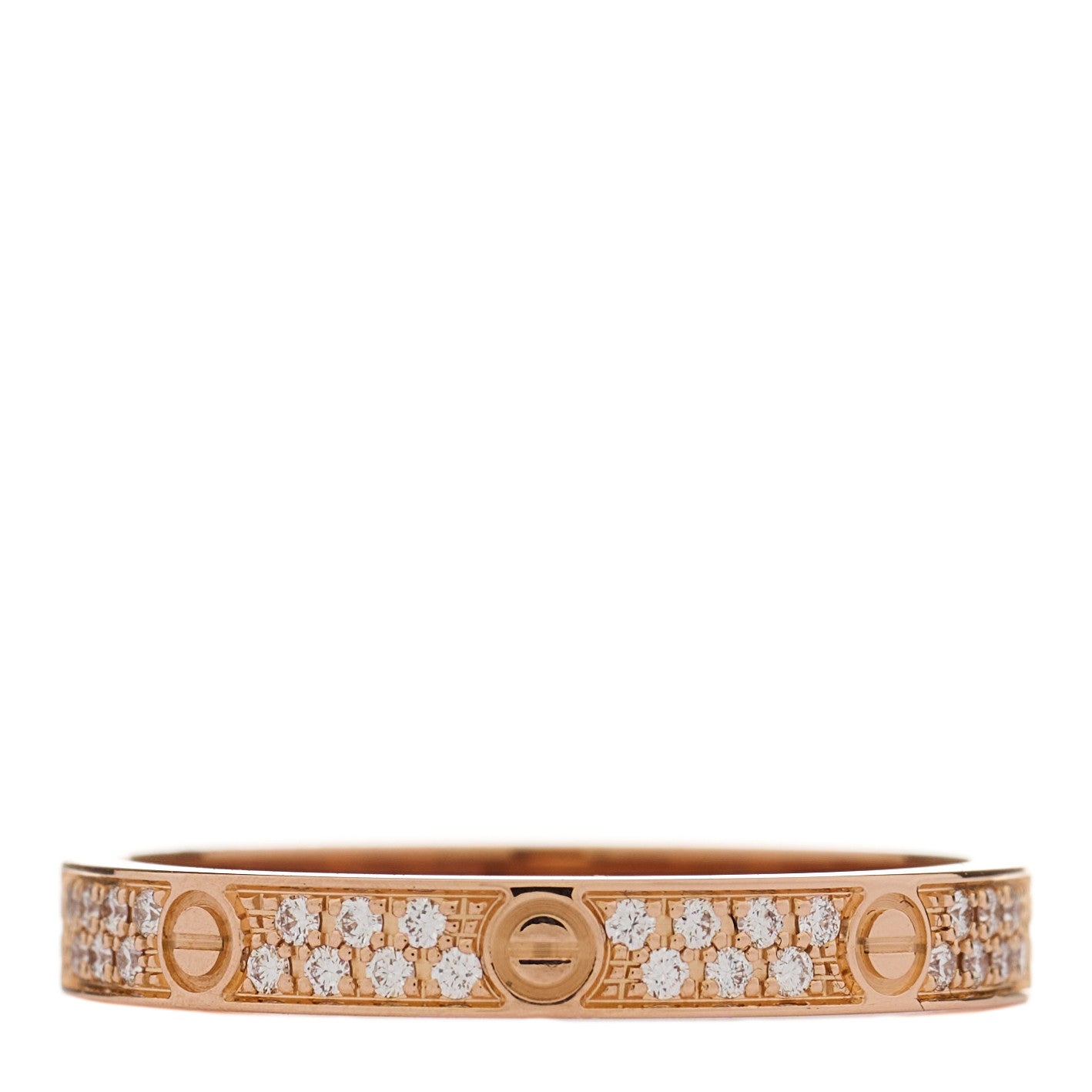 Cartier 18K Pink Gold Diamond 2.6mm LOVE Wedding Paved Band Ring 50 5.25 3 of 6