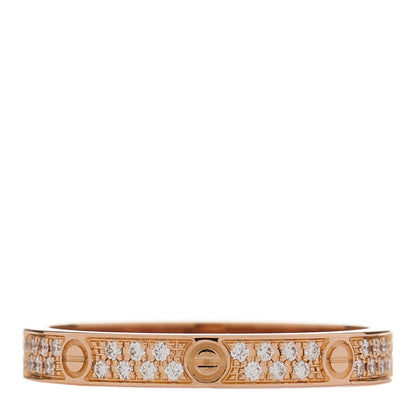 Cartier 18K Pink Gold Diamond 2.6mm LOVE Wedding Paved Band Ring 50 5.25 3 of 6