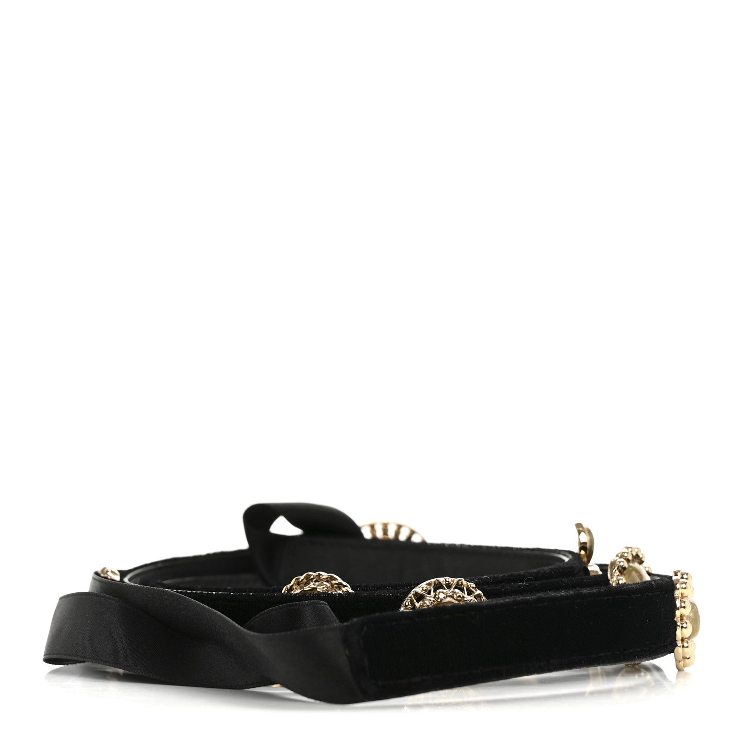 Chanel Velvet CC Belt Black Gold 2 of 4