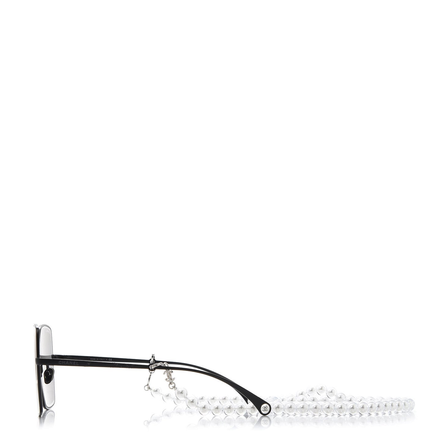 Metal Butterfly Removable Pearl Chain Sunglasses 4262 Black