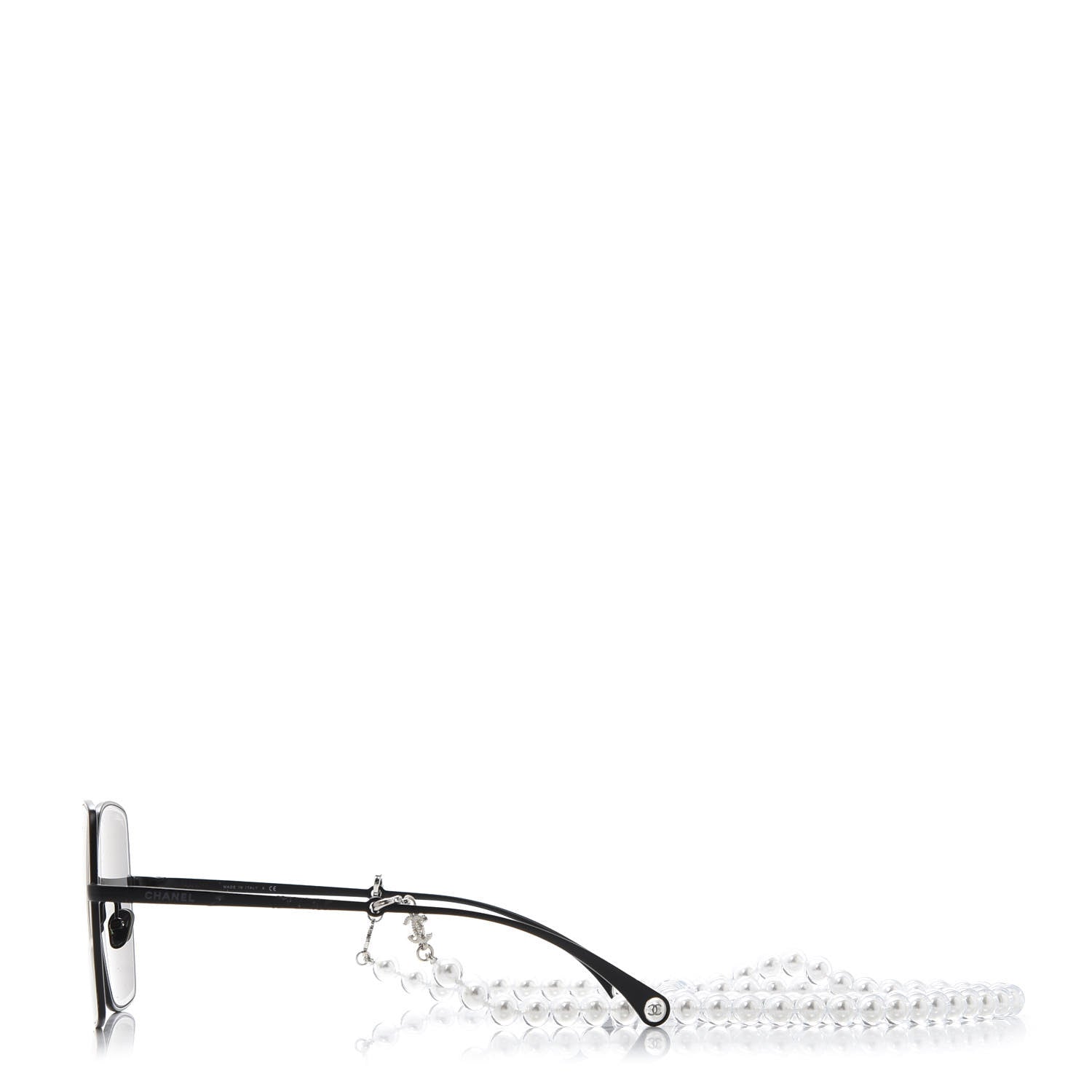 Chanel Metal Butterfly Removable Pearl Chain Sunglasses 4262 Black 3 of 10