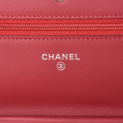 Chanel Patent Goatskin Quilted Paris Dallas Wallet On Chain WOC Dark Pink 6 of 8