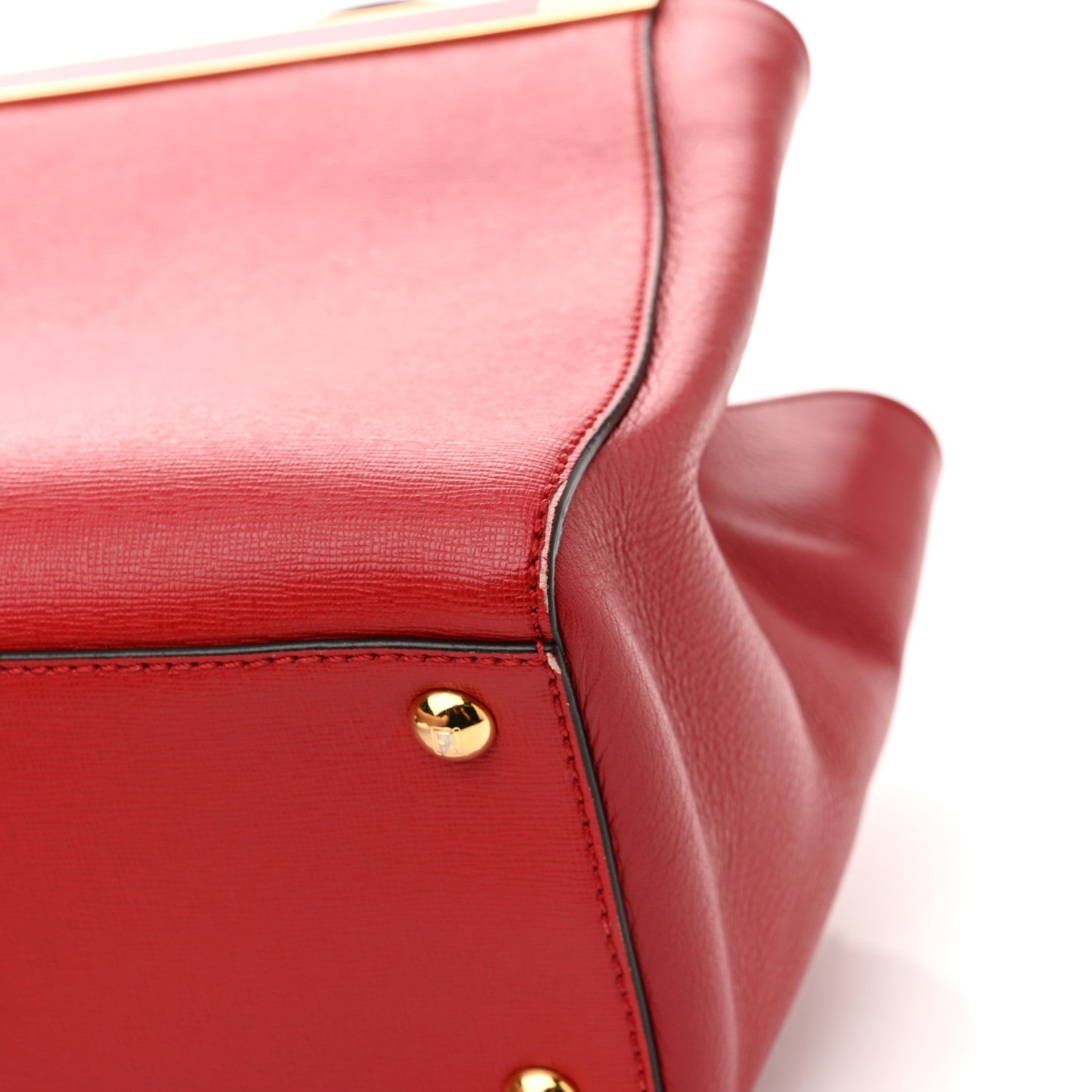 Fendi Vitello Elite Flamingo Petite 2Jours Tote Mattone 10 of 16