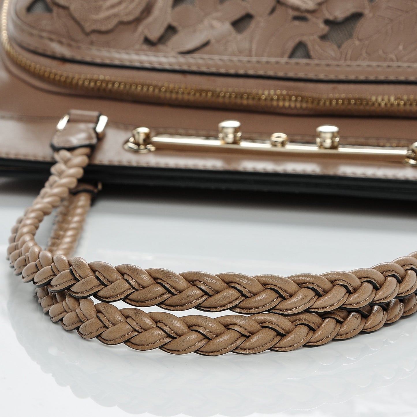 Vitello Lace Demetra Satchel Natural
