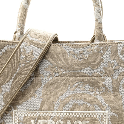 Versace Jacquard Barocco Small Athena Tote Beige 7 of 9
