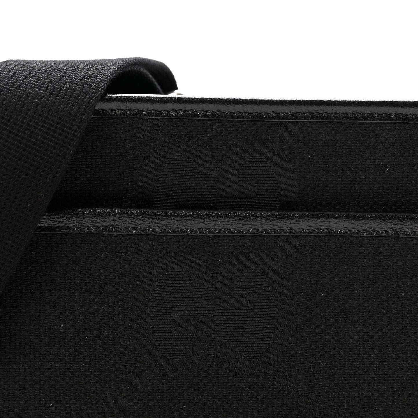 Monogram Jumbo GG Textured Dollar Calfskin Web Mini Crossbody Bag Black