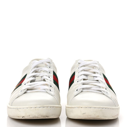 Gucci Calfskin Ayers Bee Embroidered Womens Ace Sneakers 36 White Green 2 of 12