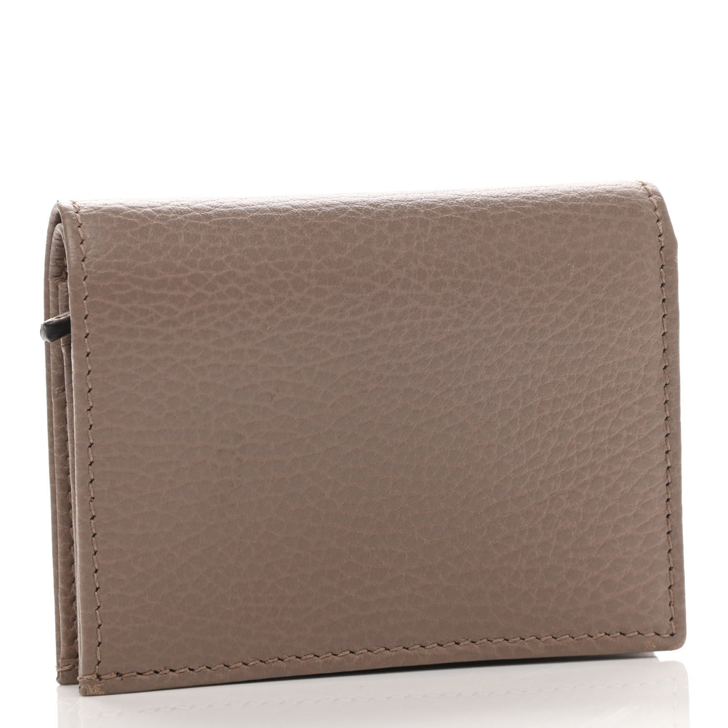 Pebbled Calfskin GG Marmont Card Case Porcelain Rose
