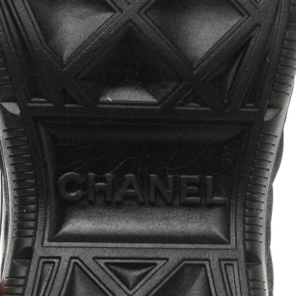 Chanel Suede Calfskin Mixed Fibers CC Sneakers 38.5 Black 6 of 9