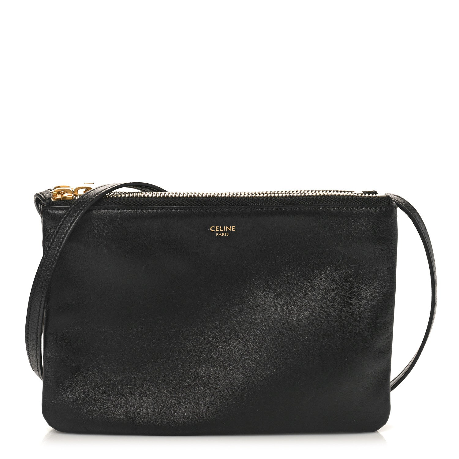 Celine Lambskin Small Trio Crossbody Bag Black 1 of 9