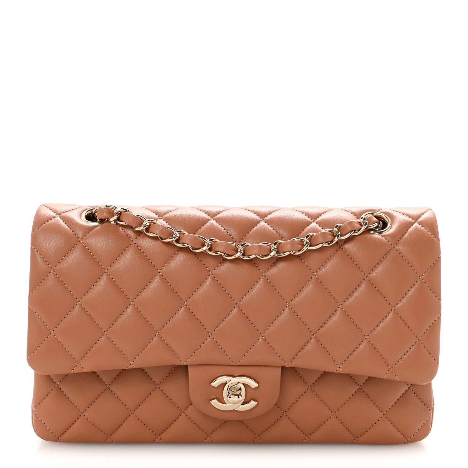 Chanel Lambskin Quilted Medium Double Flap Brown 1 of 11