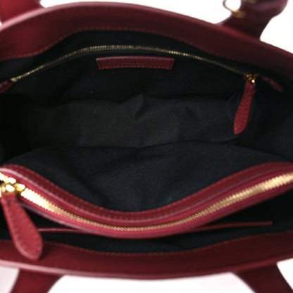 Burberry Grainy Calfskin House Check Small Banner Tote Mahogany Red 5 of 8