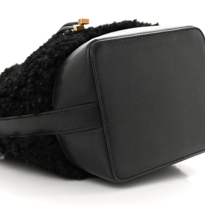 Saint Laurent Shearling Calfskin Small Emmanuelle Bucket Bag Black 9 of 12