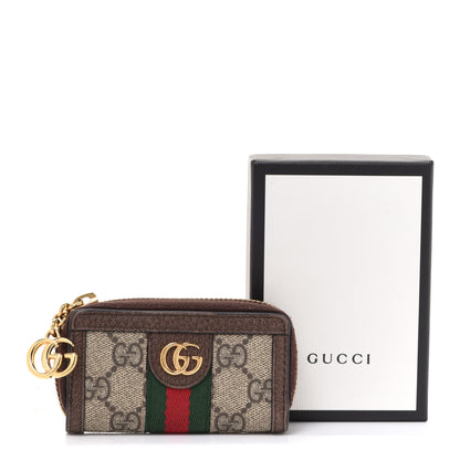 Gucci GG Supreme Monogram Web Ophidia Zip Around Key Case Beige New Acero 7 of 7