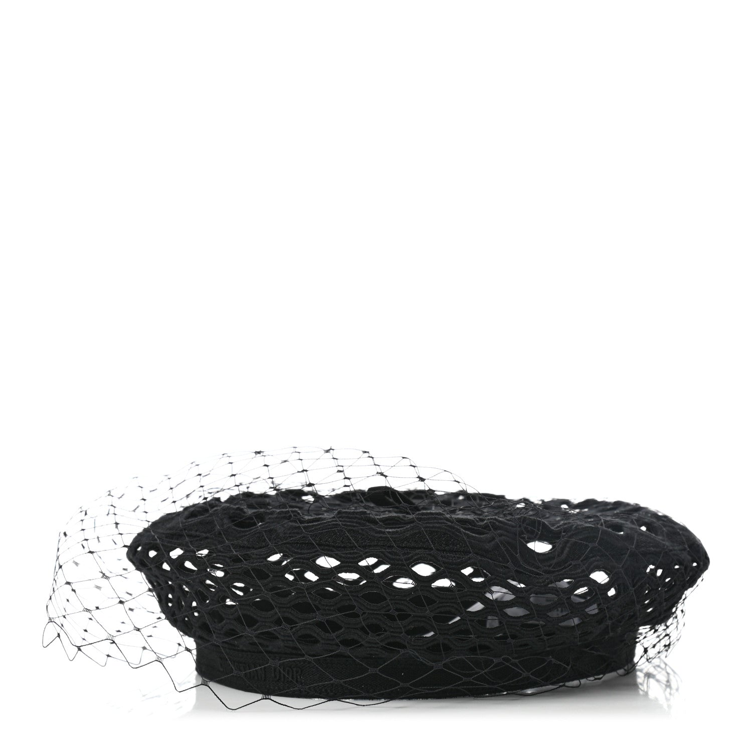 Christian Dior Mesh Arty Veil Beret 58 Black 1 of 9