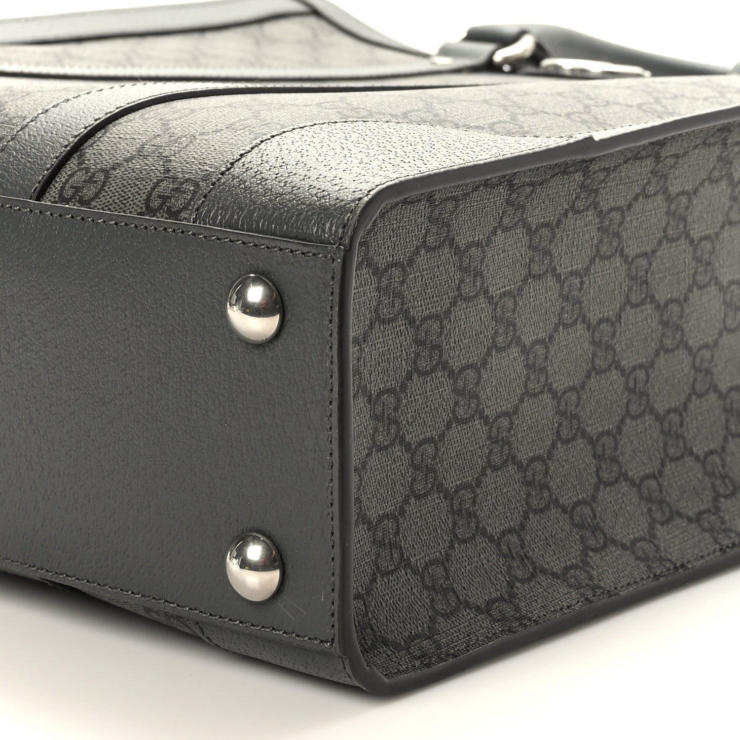 Gucci GG Supreme Monogram Textured Dollar Calfskin Medium Ophidia Tote Grey Black Graphite Grey 9 of 9