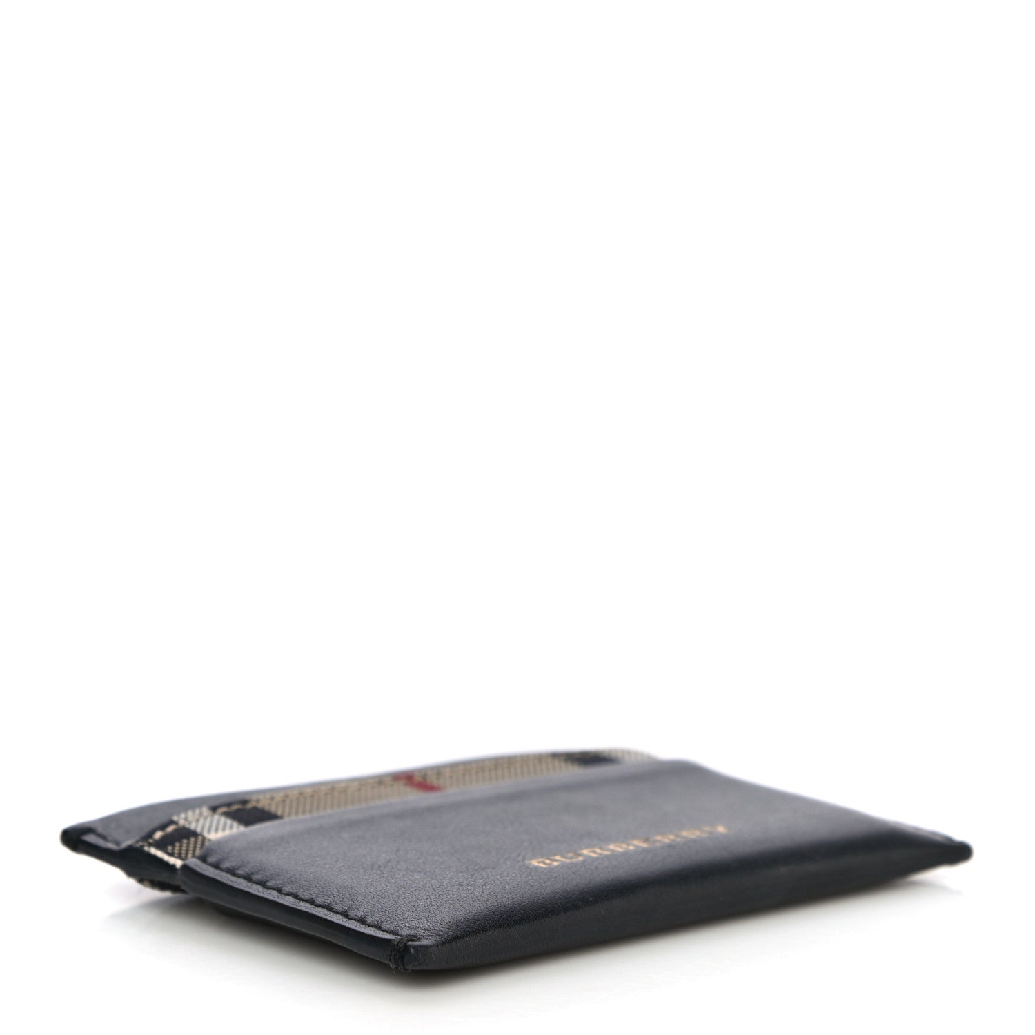 Burberry Calfskin Horseferry Check Izzy Card Case Black 4 of 12