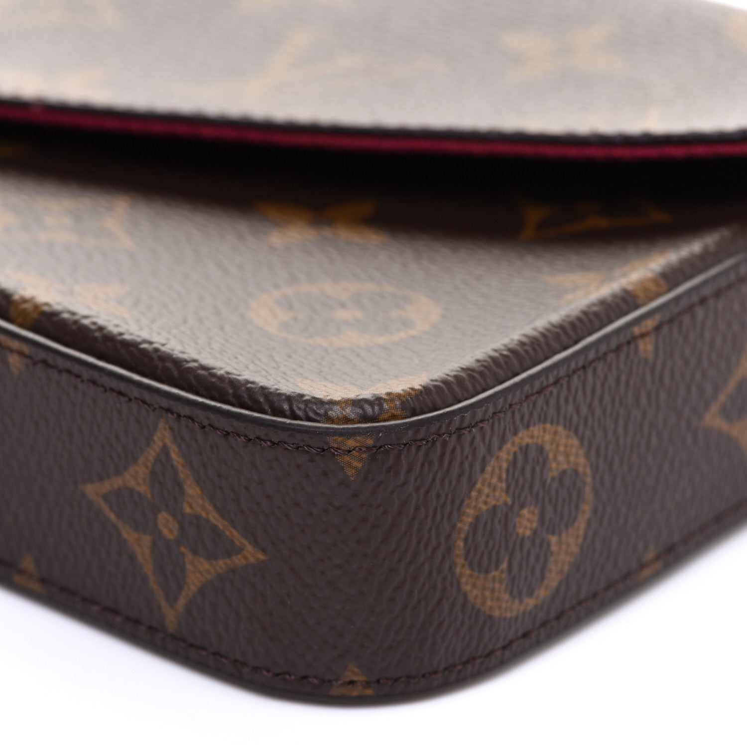 Louis Vuitton Monogram Pochette Felicie Chain Wallet Fuchsia 10 of 11