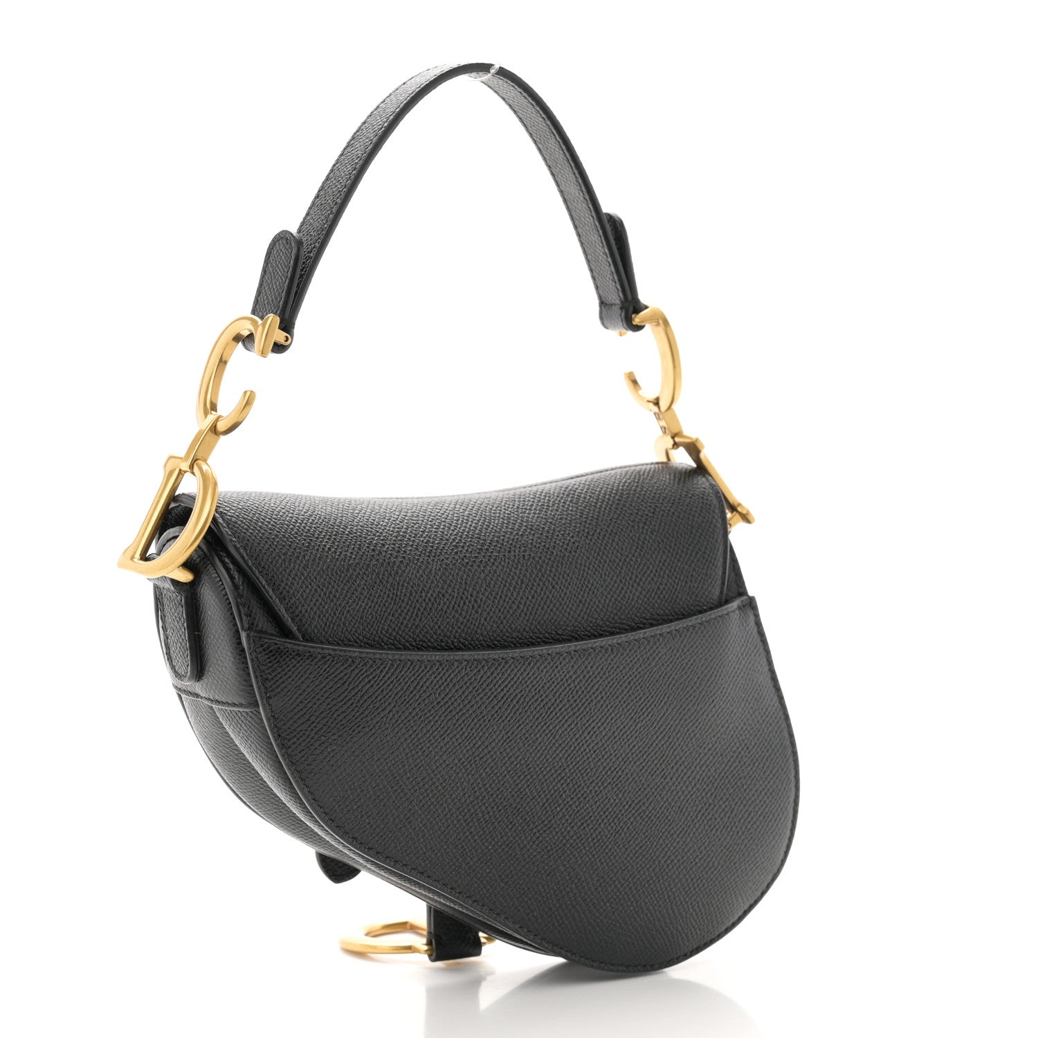 Christian Dior Grained Calfskin Mini Saddle Bag Black 3 of 10