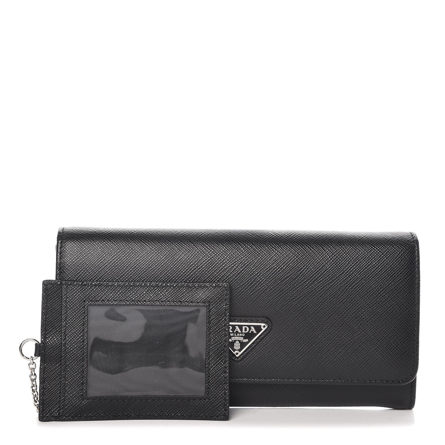 Saffiano Continental Flap Wallet Black