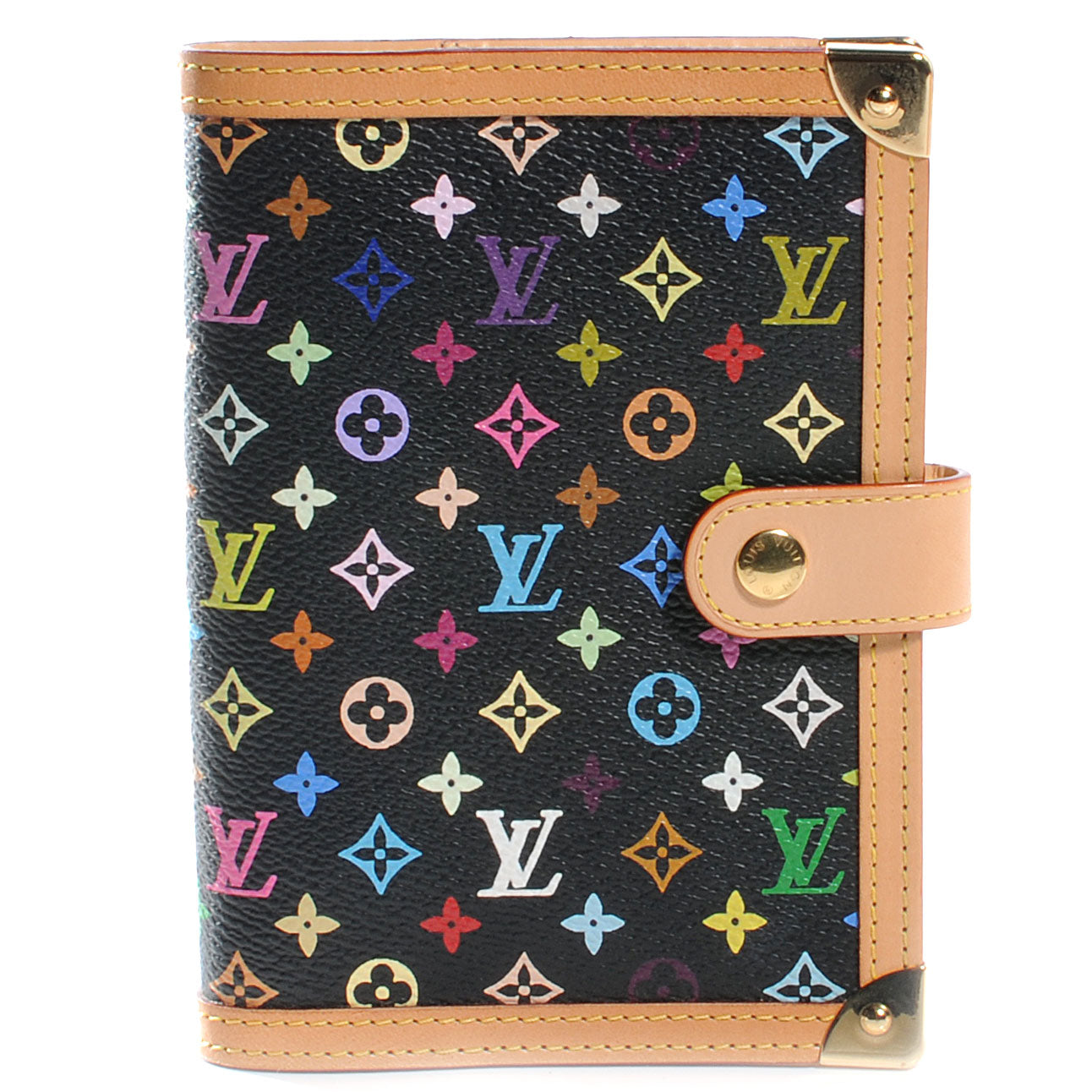 Monogram Multicolor Small Ring Agenda Cover Black