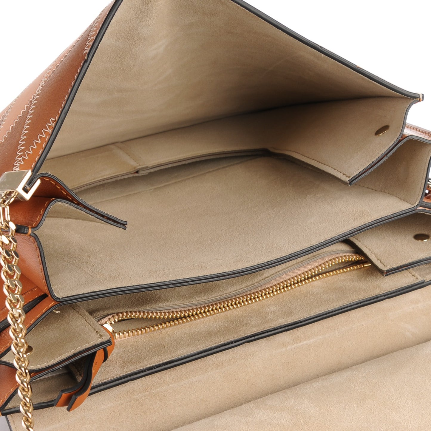 Calfskin Patchwork Medium Faye Shoulder Bag Caramel