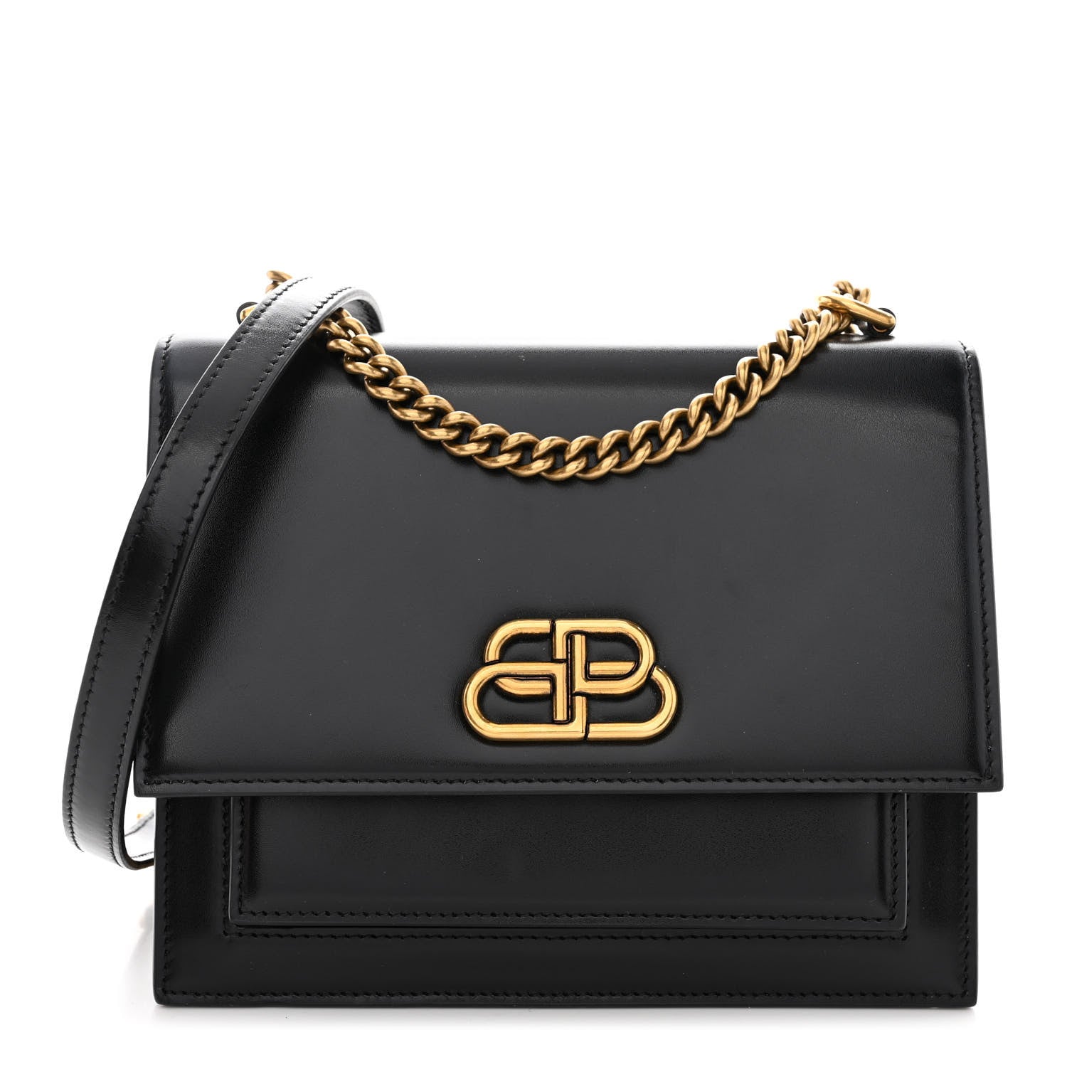 Balenciaga Box Calfskin S Sharp Chain Shoulder Bag Black 1 of 10