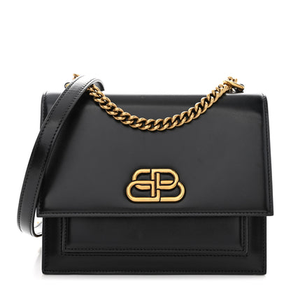 Balenciaga Box Calfskin S Sharp Chain Shoulder Bag Black 1 of 10