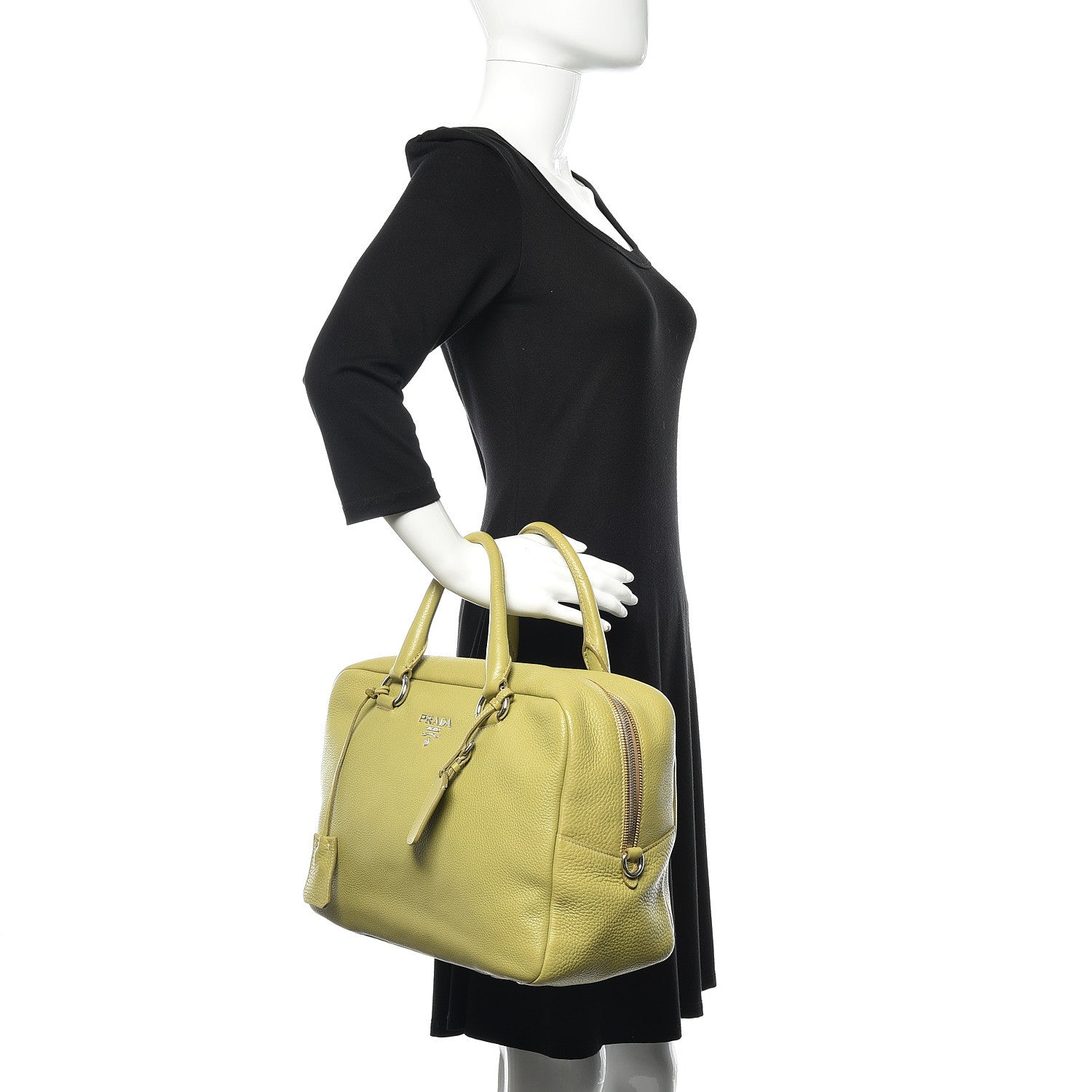 Prada Vitello Daino Satchel Cedro 2 of 13
