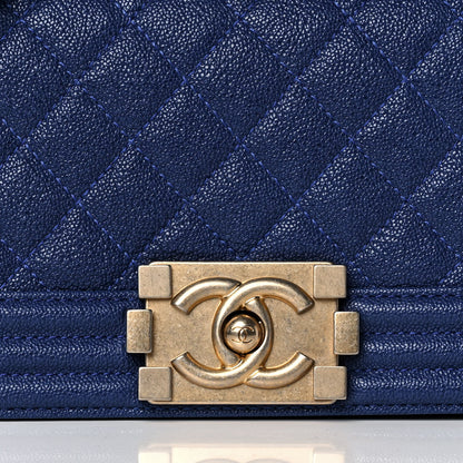 Chanel Caviar Quilted Small Boy Flap Blue 8 of 12