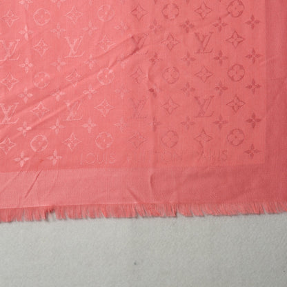 Louis Vuitton Silk Wool Monogram Shawl Corail 8 of 10