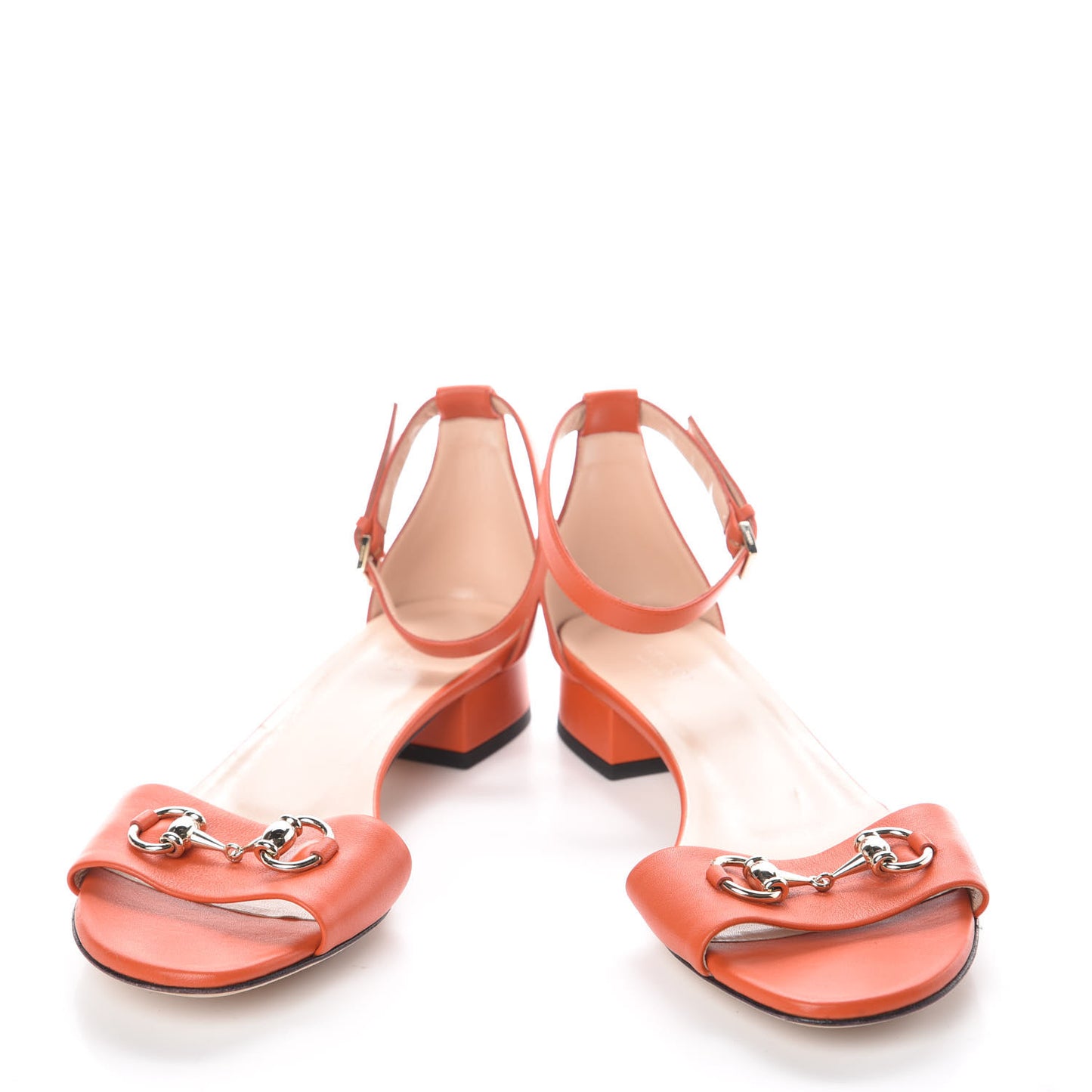 Calfskin Miro Soft Liliane Horsebit Sandals 39 Sun Orange